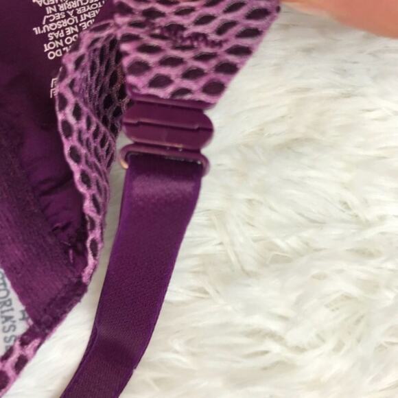 VICTORIAS SECRET Uplift Bra Semi Demi sz 32DD Womens Purple Underwire - Picture 7 of 8